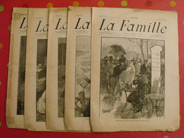 5 N° De "La Famille" 1900. Mode Dentelle Broderie Gravures Lecoultre Sinibaldi Descelles Mangin Fournier Lionel-royer - Magazines - Before 1900