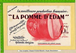 BUVARD  :  Production Française LA POMME D' EDAM  Fromagerie De LORAY DOUBS - Leche