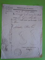 PIèce Signée Jules ANGLES (1778-1828) Préfecture De Police 1818 - Personajes Historicos