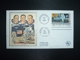 LETTRE TP FIRST MAN ON THE MOON 10c OBL.MEC. SEP 9 1969 WASHINGTON DC + JUL 20 1969 MOON LANDIN + FDC - North  America