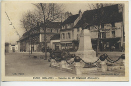 CPA 21 DIJON Caserne Du 27ème Régiment D'Infanterie Monument Maisons Magasins 1935 - Dijon
