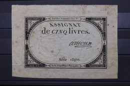 FRANCE - Assignat De 5 Livres - Etat Moyen  - L 100824 - Assignats & Mandats Territoriaux