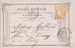 1875 - CERES Sur CARTE PRECURSEUR ENTIER (STORCH 8) De ESPALION (AVEYRON) - Cartoline Precursori