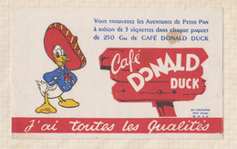 21/22 Buvard CAFE DONALD DUCK BANDE DESSINEE PERSONNAGES PLASTIQUES - Café & Thé