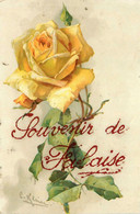 Falaise * Souvenir Du Village ! * CPA Illustrateur Catharina KLEIN Klein * Rose Jaune * Fleur Flower * éditeur C.C. - Falaise