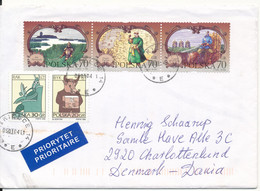 Poland Cover Sent To Denmark Kielce 5-1-2004 With More Topic Stamps (the Flap On The Backside Of The Cover Is Missing) - Cartas & Documentos