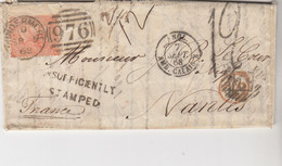 COVER. GB. 5 SEPT 68. FOUR PENCE. PL.9. 976 WINDERMERE. PD TO NANTES. INSUFFICIENTLY STAMPED. 12. - Ohne Zuordnung