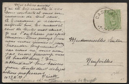 N°137 Obl. Fortune Sc Centre Vide Muet CASTEAU 1919 Vers Neufvilles (x305) - Fortune Cancels (1919)