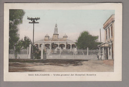AK El Salvador 1914-08-20 San Salvador Farbfoto Hospital Rosales - El Salvador