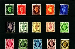 GREAT BRITAIN - 1937-47  KGVI DARK COLOURS   SET  MINT NH - Unused Stamps