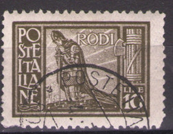 EGEO 1929 PITTORICA DENT. 11 10 LIRE USATO - Aegean (Autonomous Adm.)
