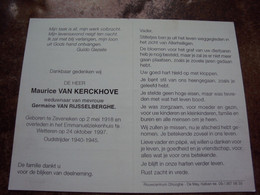 Doodsprentje/Bidprentje  Maurice VAN KERCKHOVE Zeveneken 1918-1997 Wetteren (Wedr G.VAN RYSSELBERGHE) - Religion & Esotérisme
