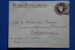 W5 INDIA BELLE LETTRE  RARE    1897 ON HER MAJESTY S  VOYAGEE BELGAM +  AFFRANCHISSEMENT INTERESSANT - 1882-1901 Imperio