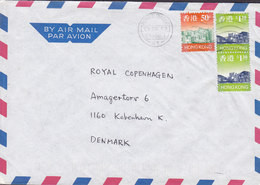 China Hong Kong Air Mail Par Avion HONG KONG 1999 Cover Brief ROYAL COPENHAGEN Denmark 2x 1.30 $ & 50c. Skyline Stamps - Lettres & Documents