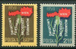POLAND 1959 Youth And Student Games MNH / **.  Michel 1113-14 - Unused Stamps