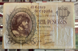 España Spain 1000 Pesetas Carlos I 1940 Pick 125 BC F - 1000 Pesetas