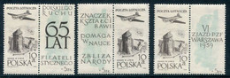 POLAND 1959 Anniversary Of Philatelic Movement Set Of Three Labels MNH / **.  Michel 1101 Zf - Nuevos