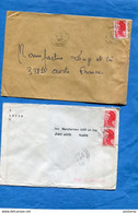 Marcophilie- 2 Lettres- MAYOTTE >Françe-cad-Mamoudzou1984-85- -stamps  Liberté - Covers & Documents