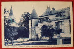 CPA -  Augerville La Rivière  -( Loiret) - Perspective Du Château Du Mesnil (M. Ledru) Et Le Clocher De L'église - Altri Comuni