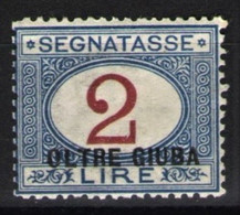 OLTRE GIUBA 1925 SEGNATASSE 2 LIRE * GOMMA ORIGINALE - Oltre Giuba