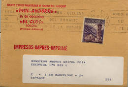 1979 , ANDORRA  - CORREO ESPAÑOL , SOBRE CIRCULADO A BARCELONA , ED. 63 - Briefe U. Dokumente