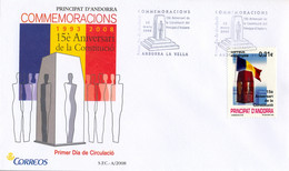 2008 , ANDORRA  - CORREO ESPAÑOL , ED. 354 , 15º ANIV. DE LA CONSTITUCIÓN - Otros & Sin Clasificación