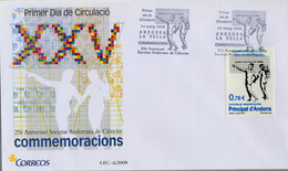 2008 , ANDORRA  - CORREO ESPAÑOL , ED. 356 , 25º ANIVERSARIO DE LA SOCIEDAD ANDORRANA DE CIENCIAS - Autres & Non Classés