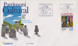 2007 , ANDORRA  - CORREO ESPAÑOL , ED. 347 , PATRIMONIO CULTURAL , ARTE , ESCULTURA - Autres & Non Classés