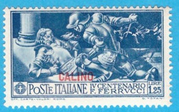 EGCA010 EGEO CALINO 1930 FERRUCCI FBL D'ITALIA SOPRASTAMPATI CALINO LIRE 1,25 SASSONE NR 15 NUOVO MLH * - Ägäis (Calino)