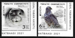 TURQUIA /TURKEY /TÜRKEI / TURQUIE  -EUROPA 2021 -ENDANGERED NATIONAL WILDLIFE"-  SERIE De 2 V.- CH -INF- DER - 2021