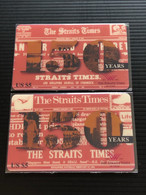 Mint USA U.S. TELECARD Phonecard, The Straits Times Newspapers, Set Of 2 Mint Card - Sonstige
