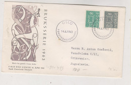 NORWAY 1963 OSLO FDC Cover To Yugoslavia - Lettres & Documents