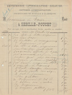 Facture - Sébille-Poucet - Imprimerie-Lithigraphie-Reliure - Chimay- 1899 ( 31 ) - Artigianato