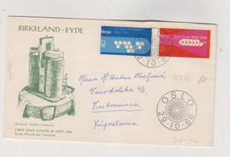 NORWAY 1966 OSLO FDC Cover To Yugoslavia BIRKELAND -EYDE - Storia Postale