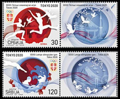 Serbia 2021. XXXII Summer Olympic Games Tokyo, Stamps + Vignete, MNH - Summer 2020: Tokyo