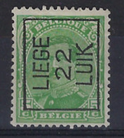 Koning Albert I Nr. 137 Type II België TYPO Nr. 61 A  LIEGE  22  LUIK  , Staat Zie Scan ! - Typo Precancels 1922-26 (Albert I)