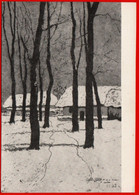 22345 Sause Winter In Ukraine Winter Landscape Hut House Snow Stamp Reassessment Of The USSR Soviet Art Clean Card - Paintings