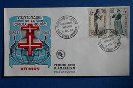 W6 LA REUNION  BELLE LETTRE  1963   PREMIER JOUR SAINT DENIS  + AFFRANCHI. PLAISANT - Covers & Documents