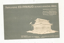 Cp , Publicité ,parfumerie Ed. PINAUD , Paris, Bouquet Du Pavillon Du JAPON ,exposition Universelle ,Paris 1900 - Advertising