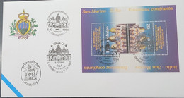 A) 1994 SAN MARINO, JOINT ISSUE WITH ITALY, FDC, CULTURAL HERITAGE, BACILICA DE SAN MARCOS VENICE, THE ITALIAN SEAL WAS - Cartas & Documentos