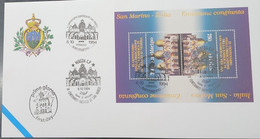 A) 1994 SAN MARINO, JOINT ISSUE WITH ITALY, FDC, CULTURAL HERITAGE, BACILICA DE SAN MARCOS VENICE, THE ITALIAN SEAL WAS - Covers & Documents