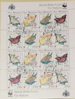 A) 1993, SAN MARINO, WWF, BUTTERFLIES, NEW WITH CANCELLATION, MNH - Covers & Documents