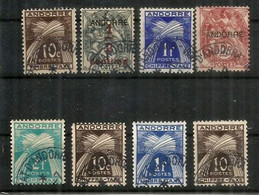 Timbre-taxe/Chiffre-taxe. Andorre,années 1930's/1940's,oblitèrés, 1 ère Qualité. Lot De 8 - Used Stamps