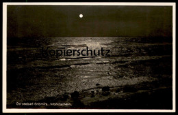 ALTE POSTKARTE OSTSEEBAD GRÖMITZ BEI NACHT MONDSCHEIN VOLLMOND Moonlight Mond Moon Clair De Lune Ansichtskarte Postcard - Groemitz