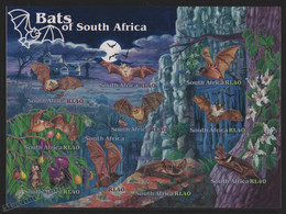 Afrique Du Sud - South Africa 2001 Yvert 1149-58, Fauna, Bats Of South Africa - Sheetlet - MNH - Oblitérés