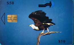 ZIMBABWE  -  Phonecard - Fish Eagle In Flight - $ 50 - Zimbabwe