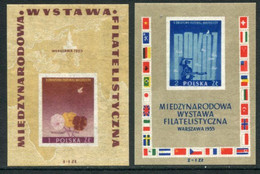 POLAND 1955 Warsaw Philatelic Exhibition  Blocks MNH / **  Michel Block 17-18 - Blocks & Kleinbögen