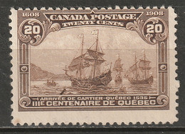 Canada 1908 Sc 103 Mi 91 Yt 92 MH* Tiny Toning Spot - Nuevos