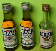 Lot 3 Bouteilles MIGNONNETTES - Pastis DUVAL - Apéritif Alcool Vin Liqueur -Années 1980 -Pour Collection Non Buvable /04 - Miniflesjes