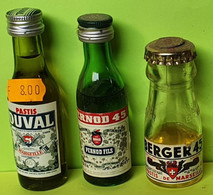 Lot 3 MIGNONNETTES - Pastis DUVAL PERNOD BERGER - Apéritif Alcool Vin Liqueur - Années 80 Pour Collection Non Buvable /5 - Miniature